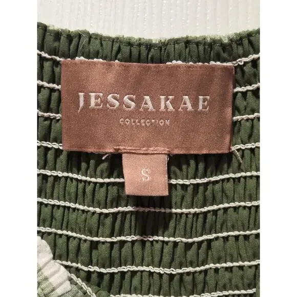JessaKae Orchard Green & White Gingham Dress Cottagecore Prariecore Elastic | S - Picture 7 of 16